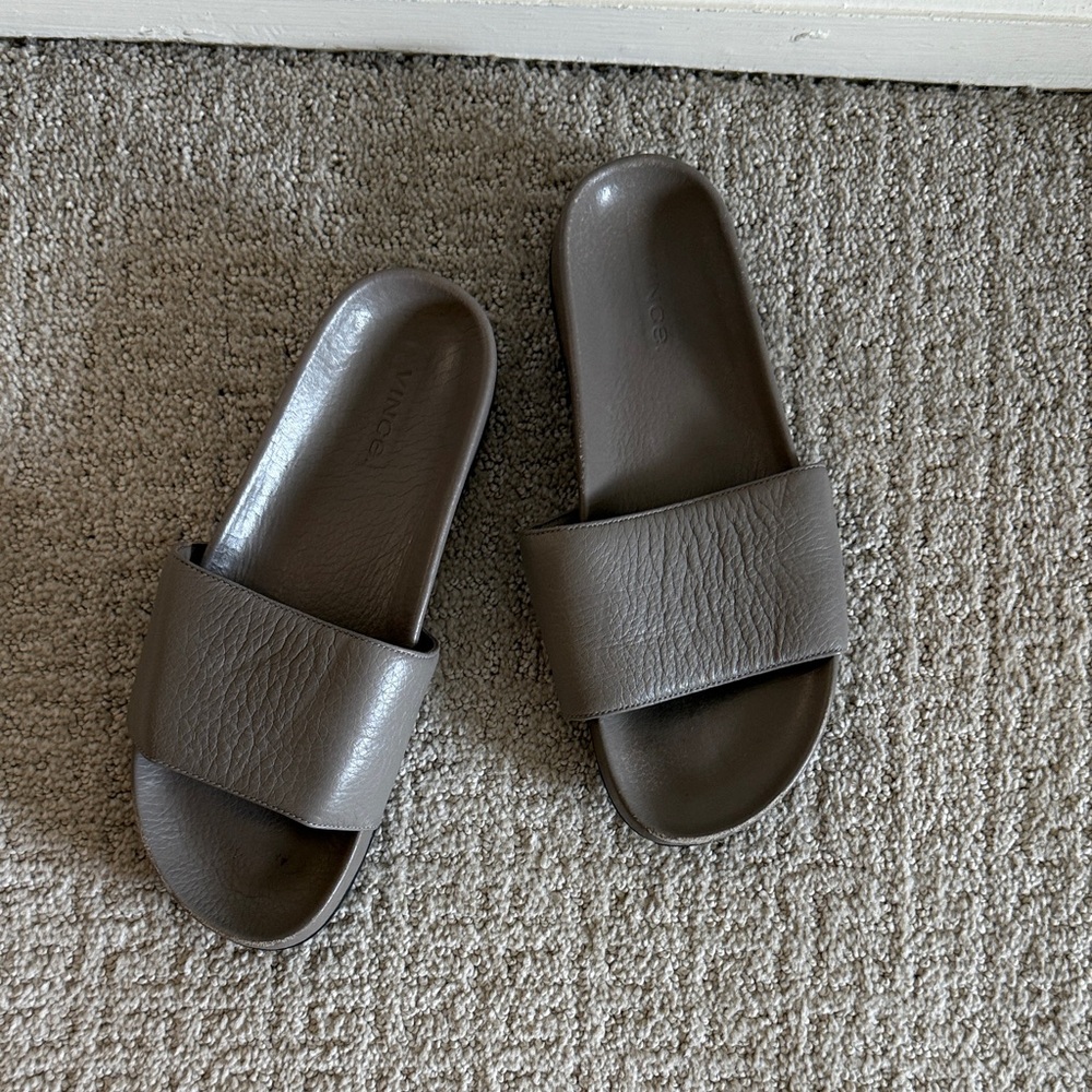 Vince Gray Slide Sandals